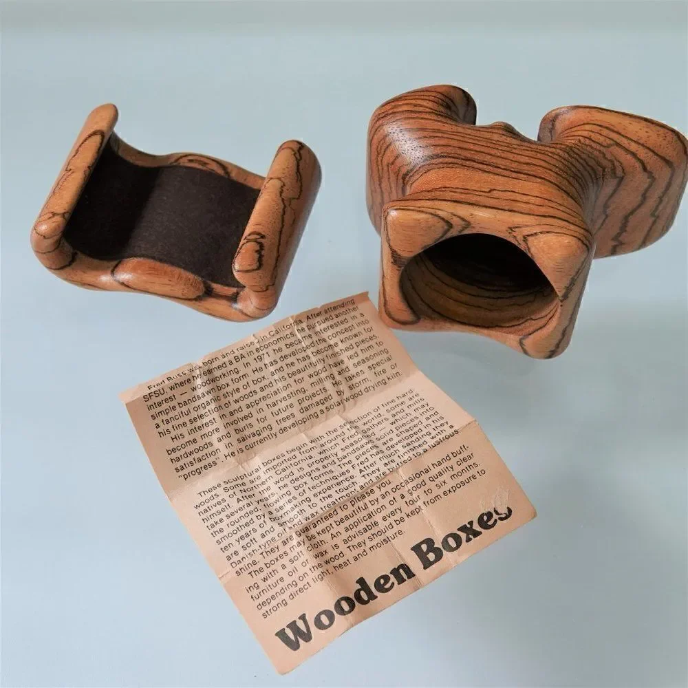 Fred Buss Zebrawood Shoe Shape Jewelry Box